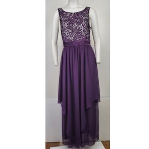 Iefiel Purple Prom Formal Bridesmaid Dress L NWT